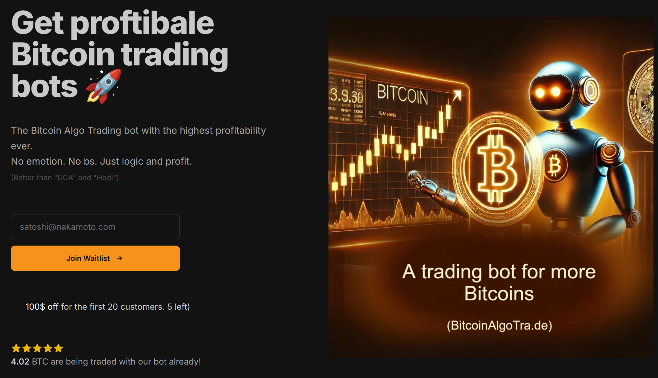 Screenshot of BitcoinAlgoTra.de